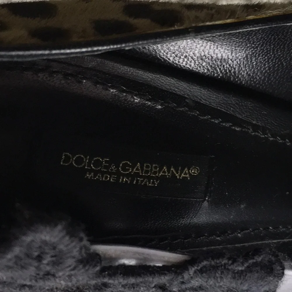 Dolce&Gabbana Pony Hair Leopard Print Heels with Flower Embellishments (EU 39.5) - Picture 5 of 7